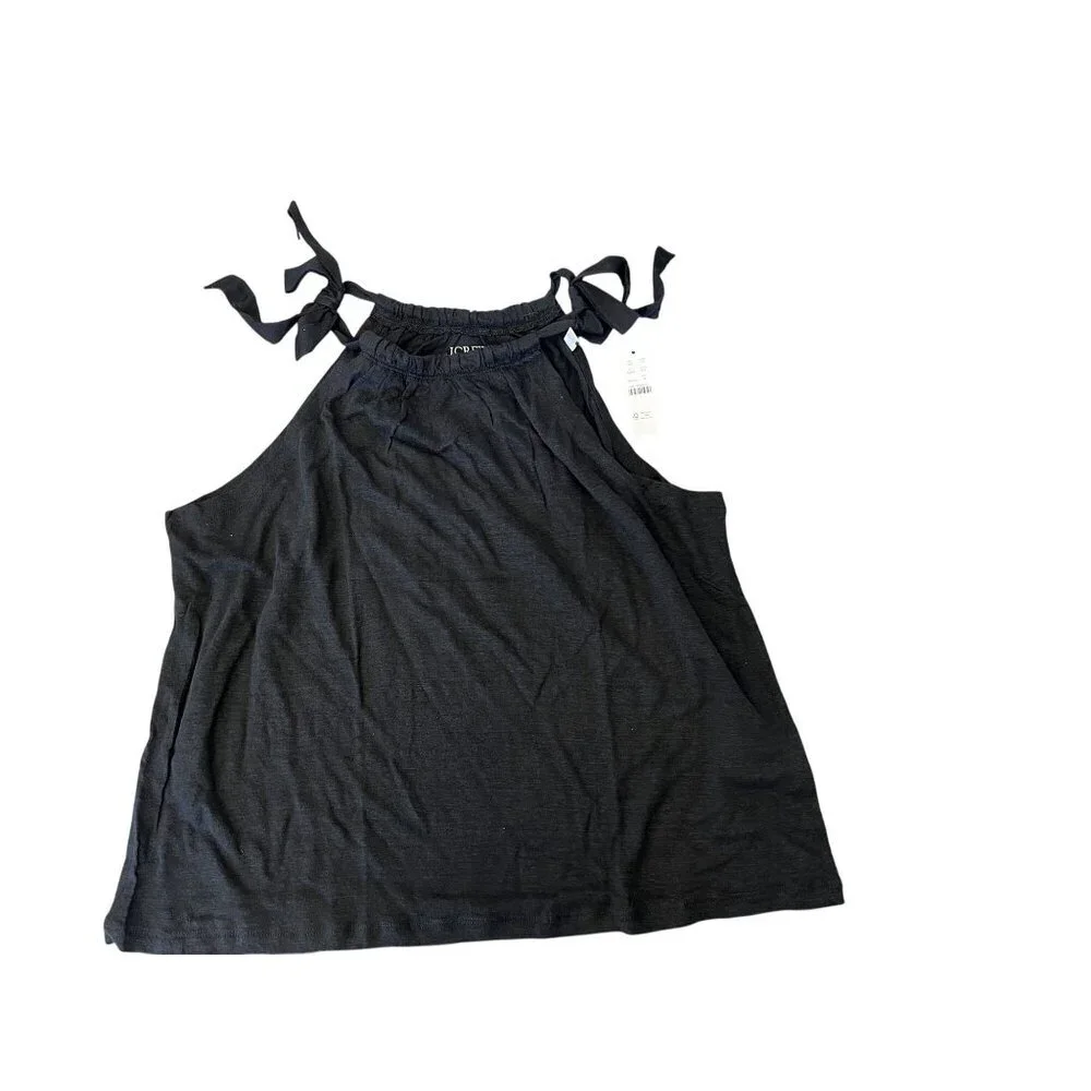 NWT J.Crew Black Linen Tank Top M